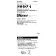 SONY WM-SXF16 Owner's Manual cover photo