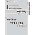 PIONEER PRS-D1200SPL/XS/UC Owner's Manual cover photo