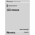 PIONEER DEH-P600UB/XN/UC Owner's Manual cover photo