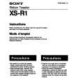 SONY XS-R1 Owner's Manual cover photo