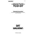 SONY TCD-D7 Owner's Manual cover photo