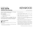 KENWOOD KCA-20FM Owner's Manual cover photo
