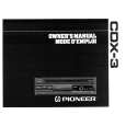 PIONEER CDX3 Owner's Manual cover photo
