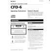 SONY CFD-6 Owner's Manual cover photo