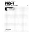 PIONEER RG-1 Owner's Manual cover photo
