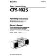 SONY CFS-1025 Owner's Manual cover photo