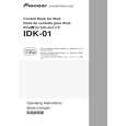 PIONEER IDK-01/TUCJXCN Owner's Manual cover photo