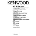 KENWOOD KCA-RC547 Owner's Manual cover photo