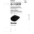 SONY D-113CR Owner's Manual cover photo