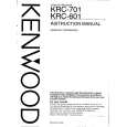 KENWOOD KRC701 Owner's Manual cover photo