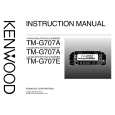 KENWOOD TM-G707E Owner's Manual cover photo