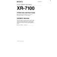 SONY XR-7100 Owner's Manual cover photo
