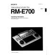 SONY RME700 Owner's Manual cover photo