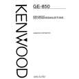 KENWOOD GE-850 Owner's Manual cover photo
