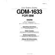 SONY GDM-1633 Owner's Manual cover photo