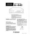 PIONEER A441 Owner's Manual cover photo