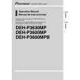 PIONEER DEH-P3600MPB/X1PEW Owner's Manual cover photo