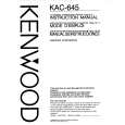 KENWOOD KAC645 Owner's Manual cover photo
