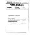 SONY WM-FX10 Owner's Manual cover photo