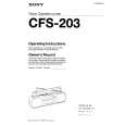 SONY CFS-203 Owner's Manual cover photo