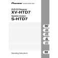 PIONEER XV-HTD7/DDRXJ Owner's Manual cover photo