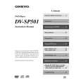 ONKYO DVSP501 Owner's Manual cover photo