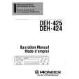PIONEER DEH424 Owner's Manual cover photo