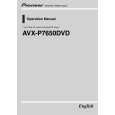 PIONEER AVX-P7650DVD Owner's Manual cover photo