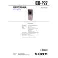SONY ICD-P27 Service Manual cover photo