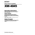 SONY XM-4045 Owner's Manual cover photo