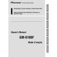 PIONEER GM6100F Owner's Manual cover photo