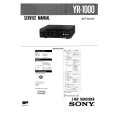 SONY YR1000 Service Manual cover photo