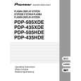 PIONEER PDP435HDE Owner's Manual cover photo