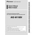 PIONEER AVD-W1100V Owner's Manual cover photo
