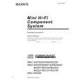 SONY MHCRG100 Owner's Manual cover photo