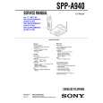 SONY SPP-A940 Owner's Manual cover photo