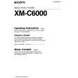 SONY XM-C6000 Owner's Manual cover photo