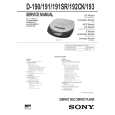 SONY D191SR Service Manual cover photo