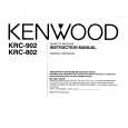 KENWOOD KRC802 Owner's Manual cover photo