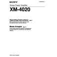 SONY XM-4020 Owner's Manual cover photo