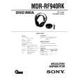 SONY MDR-RF940RK Owner's Manual cover photo