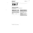 SONY XM-7 Owner's Manual cover photo