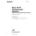 SONY MHC-BX2 Owner's Manual cover photo