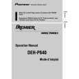 PIONEER DEH-P640 Owner's Manual cover photo