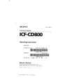 SONY ICF-CD800 Owner's Manual cover photo