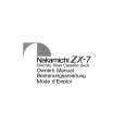 NAKAMICHI ZX-7 Owner's Manual cover photo
