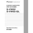 PIONEER S-VW02/DLTXJI Owner's Manual cover photo
