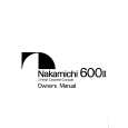 NAKAMICHI 600II Owner's Manual cover photo