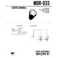 SONY MDR-D33 Service Manual cover photo