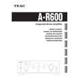 TEAC A-R600 Owner's Manual cover photo